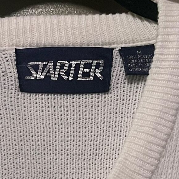 Vintage Starter Detroit Tigers Patch V-Neck Varsity Acrylic Sweater - Picture 8 of 9